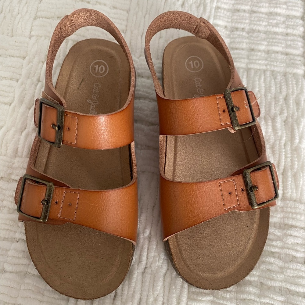Cat & Jack Tan Double-Buckle Kids Sandals
